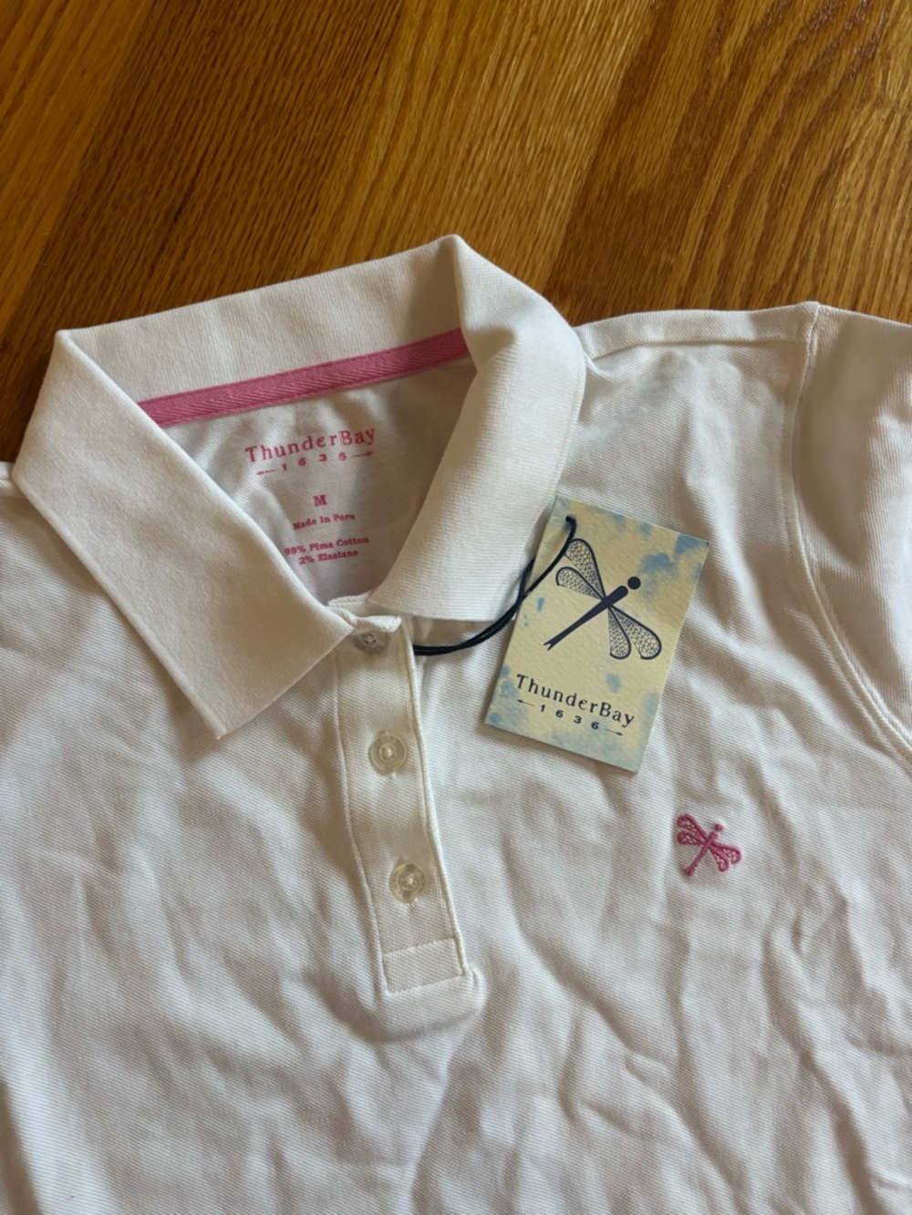 Thunder Bay White Polo Shirt - lacrosse
